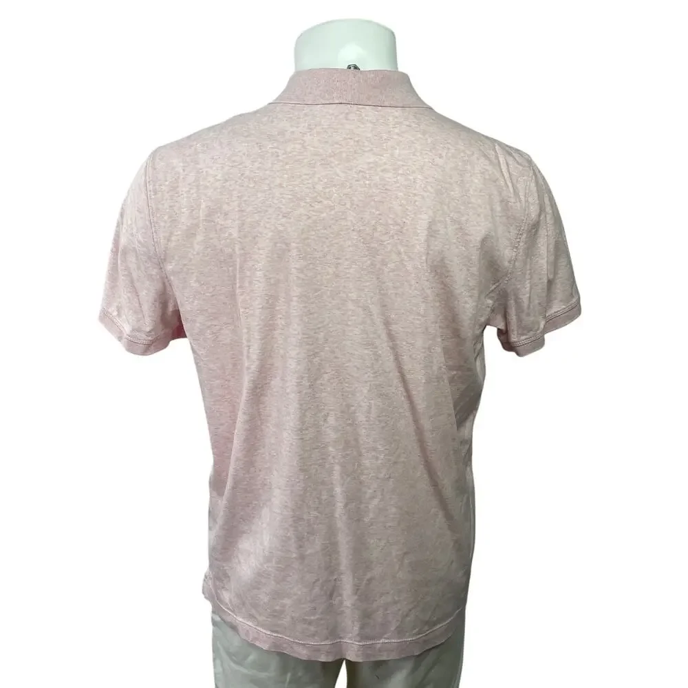 Banana Republic Men's Pink Luxe Touch Performance Short Sleeve Polo Shirt Sz L